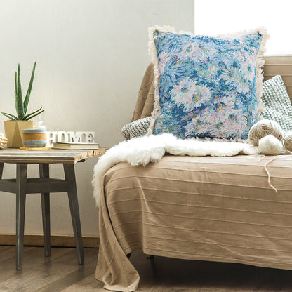 SOGA 50cm Oil Painting Shabby Chic Style Handmade Full Floral Needlepoint Throw Pillow • LUZ-FrenchCushion208
