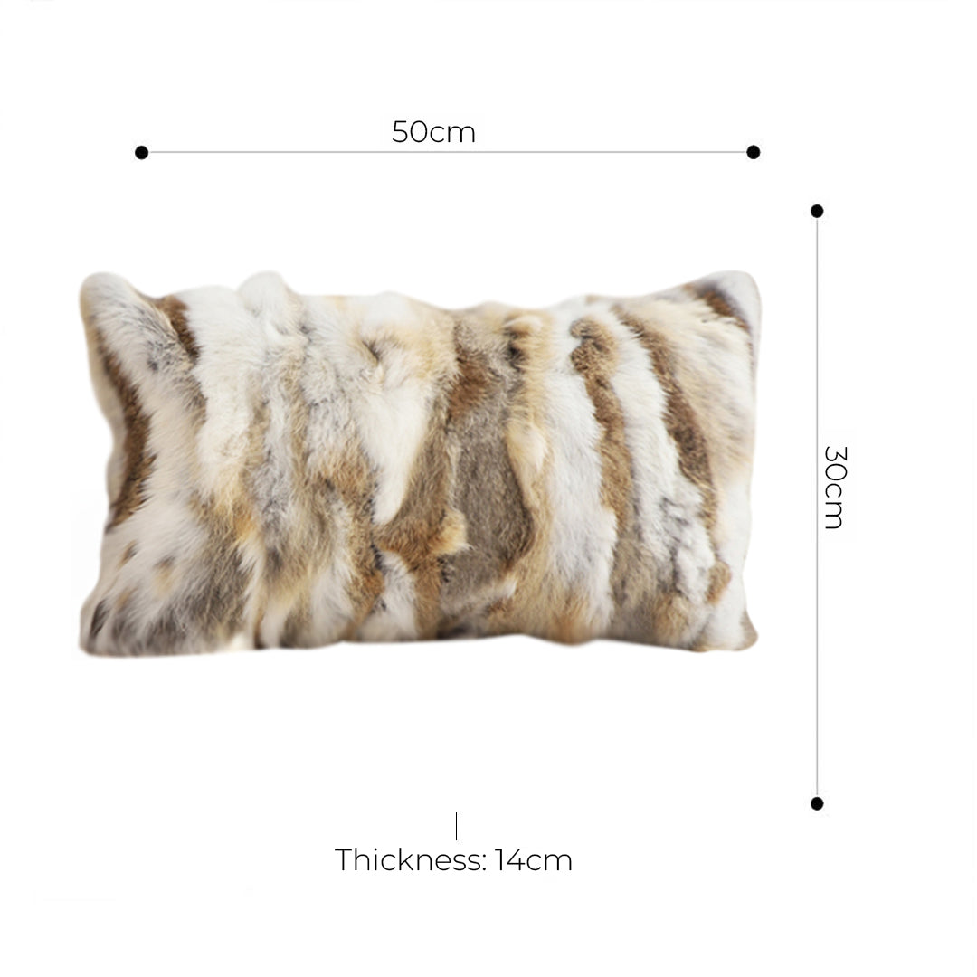 SOGA 2X 30cm Throw Pillow Coffee Rabbit Fur Lumbar Warm Cozy Decorative Cushion Home Decor • LUZ-FrenchCushion309X2