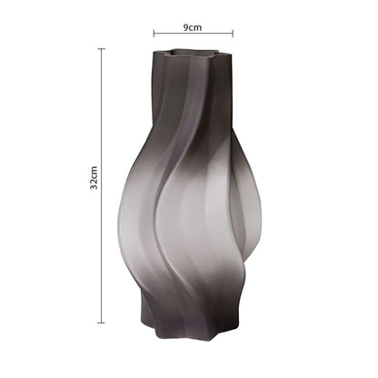 SOGA 33cm Glass Vase Grey with Beautiful glass Bubble Texture Art Vases • LUZ-GVaseGRY32