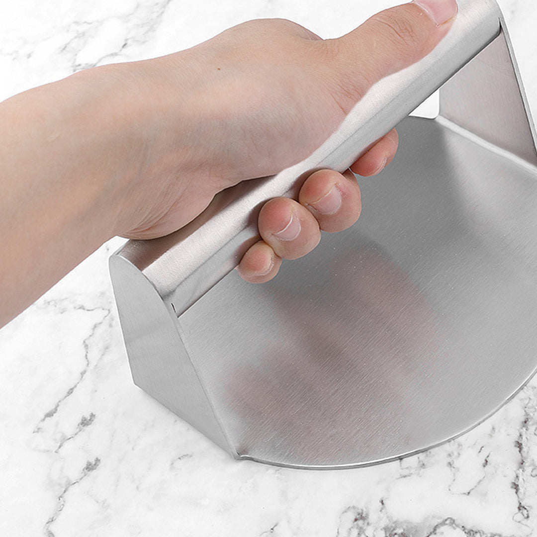 SOGA Stainless Steel Burger Press Heavy-Duty Round Bacon Grill Smasher Flat Bottom Patty Maker • LUZ-Zpai058