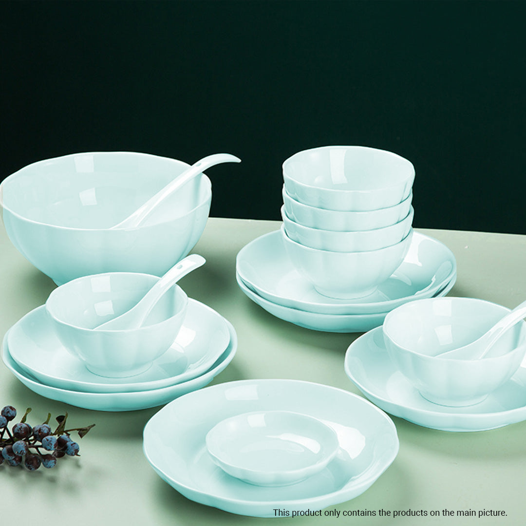 SOGA Light Blue Japanese Style Ceramic Dinnerware Crockery Soup Bowl Plate Server Kitchen Home Decor Set of 10 • LUZ-BowlG437