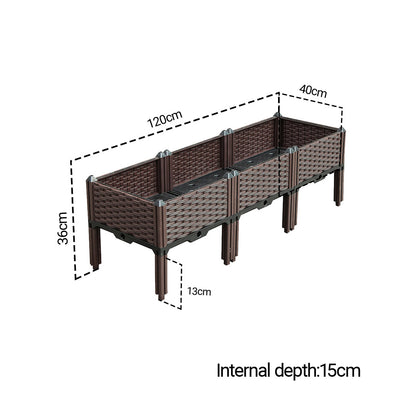 SOGA 120cm Raised Planter Box Vegetable Herb Flower Outdoor Plastic Plants Garden Bed with Legs • LUZ-PlantBox3E