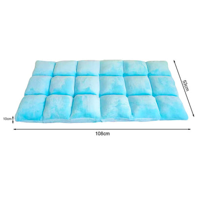 SOGA 4X Floor Recliner Collapsible Lounge Sofa Couch Folding Chair Cushion Light Blue • LUZ-LoungechairLightBlueX4