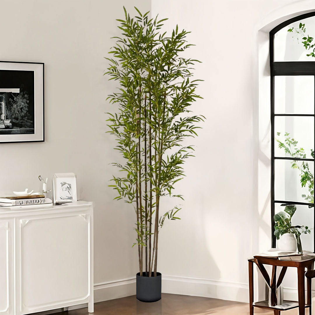 SOGA 210cm Lucky Bamboo Tree Bambusa Vulgaris Artificial Plant w/ 7 Branches Home Accent Decor • LUZ-APlantFHZ210