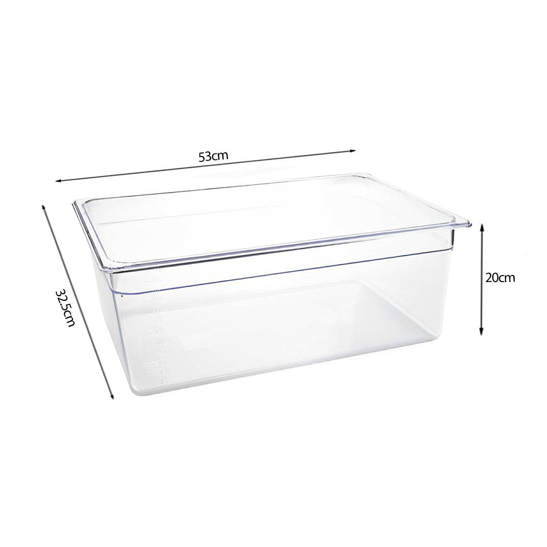 SOGA 200mm Clear Gastronorm GN Pan 1/1 Food Tray Storage Bundle of 6 with Lid • LUZ-VICPans1404wLidX6