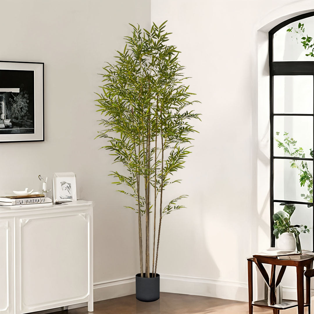 SOGA 240cm Lucky Bamboo Tree Bambusa Vulgaris Artificial Plant w/ 7 Branches Home Accent Decor • LUZ-APlantFHZ24