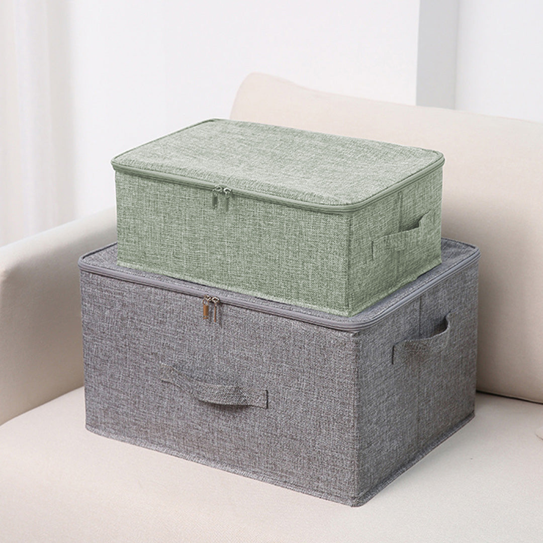 SOGA 2X Green Small Portable Double Zipper Storage Box Moisture Proof Clothes Basket Foldable Home Organiser • LUZ-SBox027X2