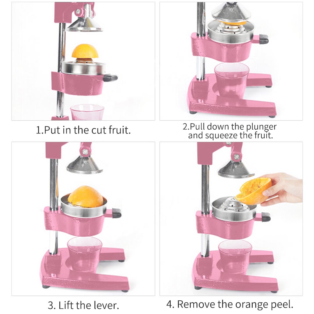 SOGA Commercial Manual Juicer Hand Press Juice Extractor Squeezer Orange Citrus Pink • LUZ-JuicerManualPink