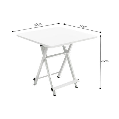 SOGA 2X White Dining Table Portable Square Surface Space Saving Folding Desk with Lacquered Legs  Home Decor • LUZ-TableSQ731X2