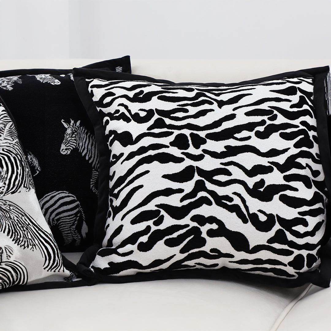 SOGA 45cm Black and White Luxury Cushion Light Mottled Texture Decorative Square Pillow Living Room • LUZ-FrenchCushion288