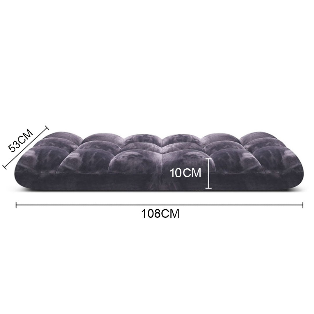 SOGA Floor Recliner Folding Lounge Sofa Futon Couch Folding Chair Cushion Grey • LUZ-LoungeChairGrey