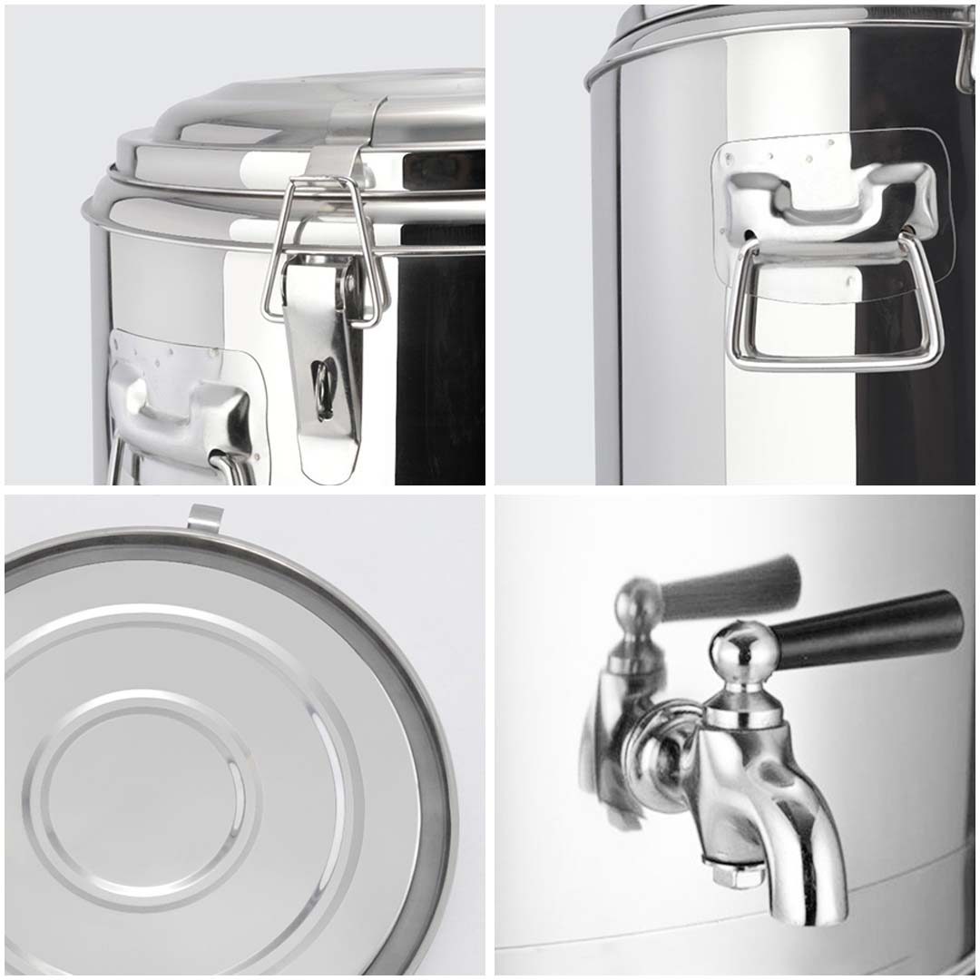 SOGA 2X 12L Stainless Steel Insulated Stock Pot Dispenser Hot & Cold Beverage Container With Tap • LUZ-InsulatedPotwTap3101X2