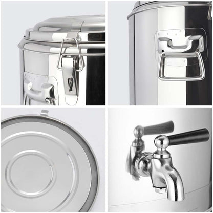 SOGA 2X 12L Stainless Steel Insulated Stock Pot Dispenser Hot & Cold Beverage Container With Tap • LUZ-InsulatedPotwTap3101X2