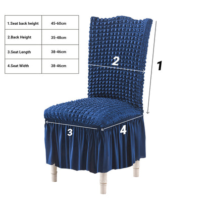 SOGA 2X Blue Chair Cover Seat Protector with Ruffle Skirt Stretch Slipcover Wedding Party Home Decor • LUZ-Chaircov22BX2