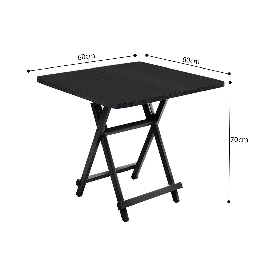 SOGA 2X Black Dining Table Portable Square Surface Space Saving Folding Desk Home Decor • LUZ-Table1206TallX2