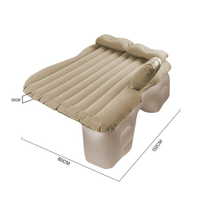 SOGA 2X Beige Stripe Inflatable Car Mattress Portable Camping Rest Air Bed Travel Compact Sleeping Kit Essentials • LUZ-CarMat003X2