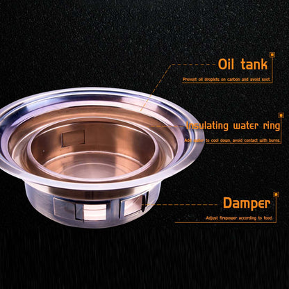 SOGA 2X BBQ Grill Stainless Steel Portable Smokeless Charcoal Grill Home Outdoor Camping • LUZ-KoreanCharcoalBBQRoundX2