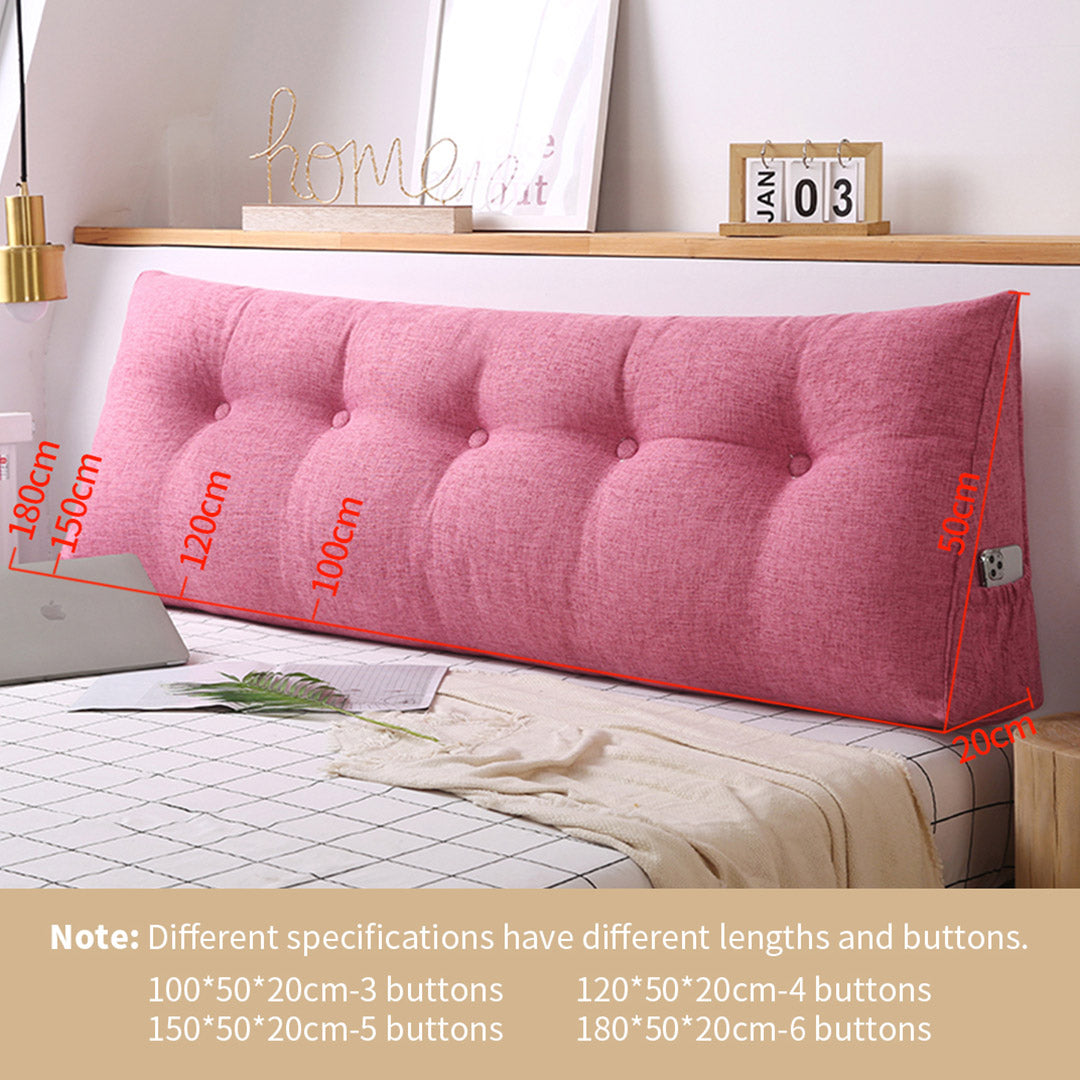 SOGA 4X 100cm Red Triangular Wedge Bed Pillow Headboard Backrest Bedside Tatami Cushion Home Decor • LUZ-PillowFab100RedX4