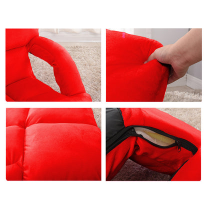 SOGA Foldable Lounge Cushion Adjustable Floor Lazy Recliner Chair with Armrest Red • LUZ-LoungeKidRed