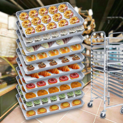 SOGA 10X Aluminium Oven Baking Pan Cooking Tray for Baker Gastronorm 60*40*5cm • LUZ-GastronormPlate6040X10