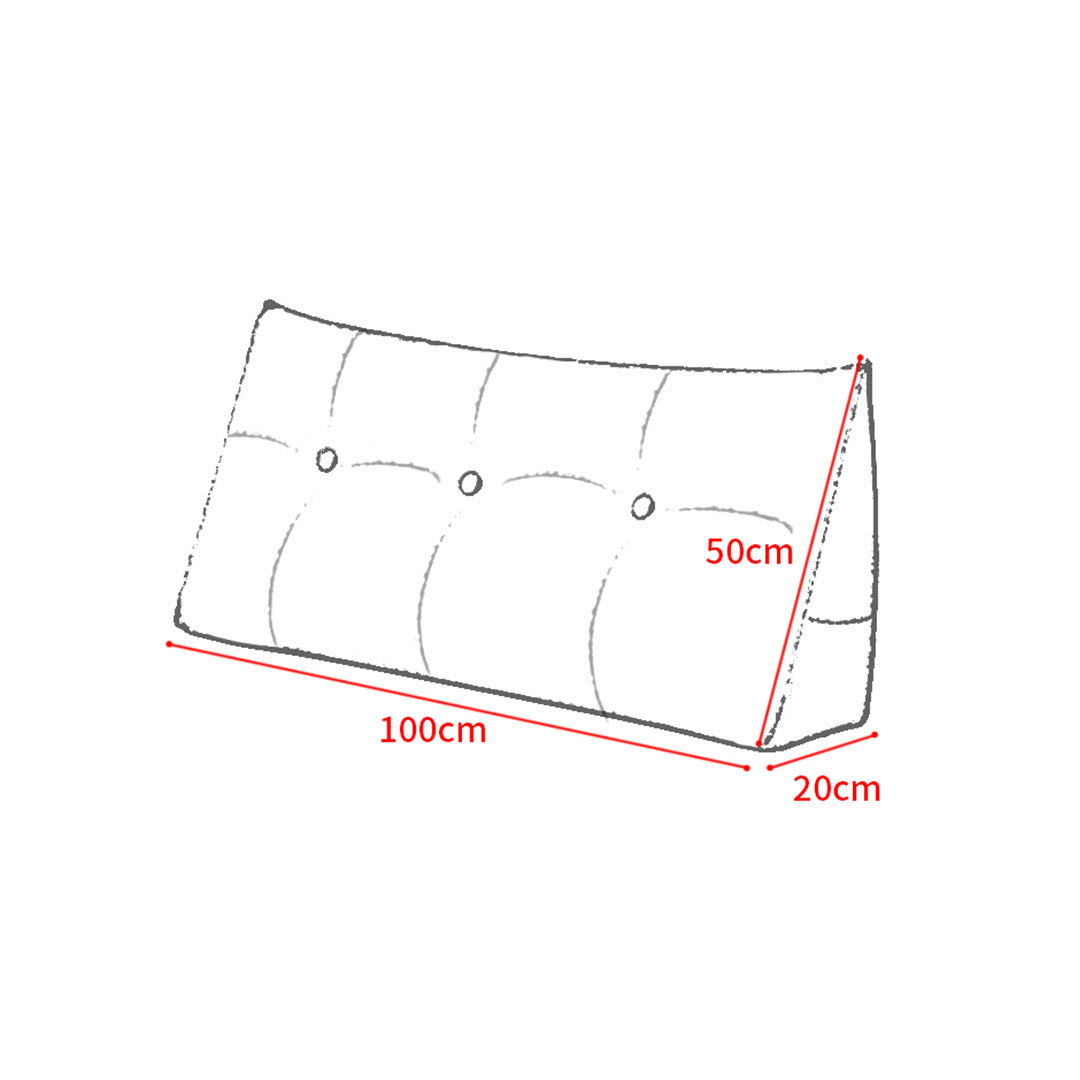 SOGA 2X 100cm Light Grey Triangular Wedge Bed Pillow Headboard Backrest Bedside Tatami Cushion Home Decor • LUZ-Pillow2111X2