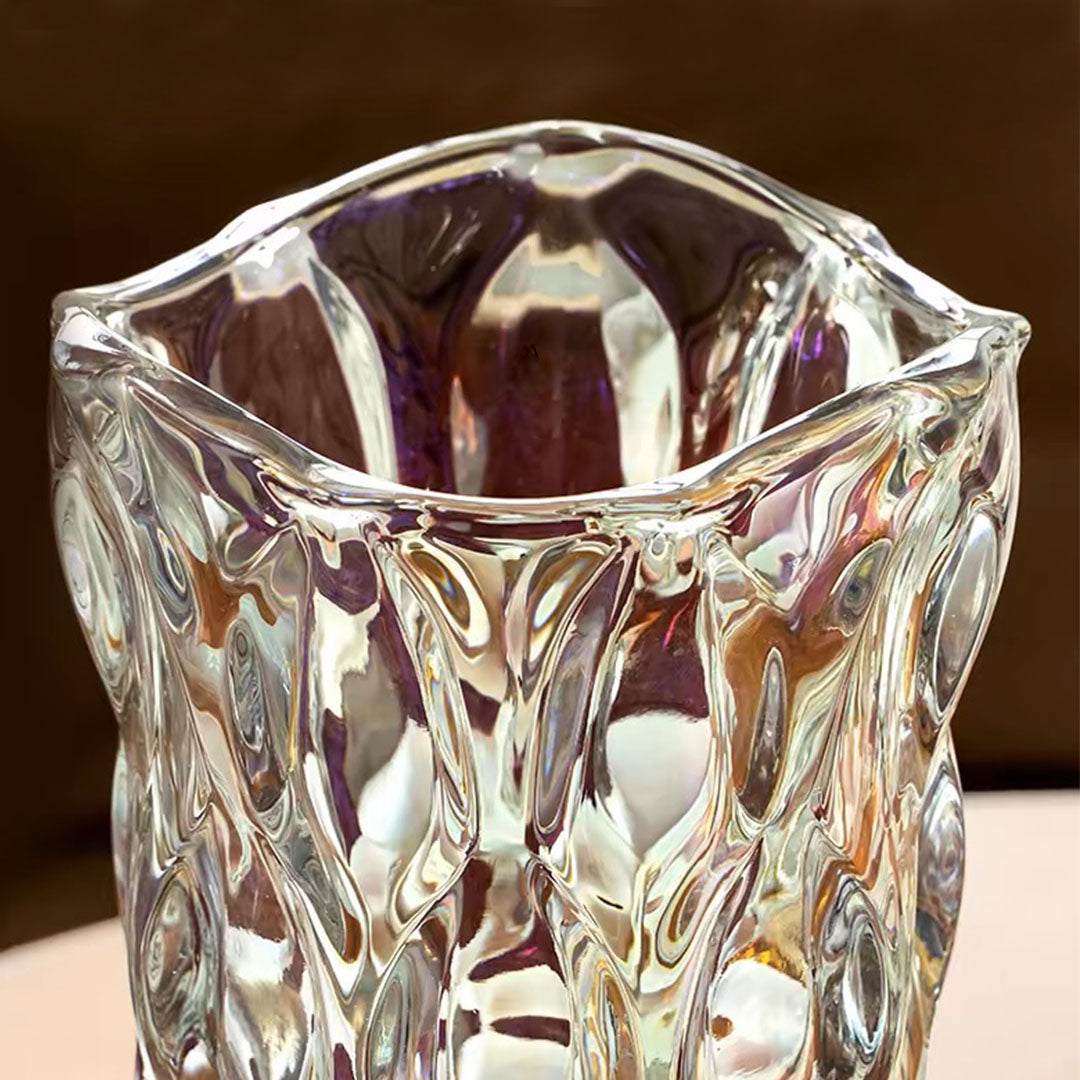 SOGA 29.8cm Golden Amber Glass Crystal Vase Elegant Modern Home Décor • LUZ-GVaseCham300
