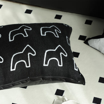 SOGA 45cm Throw Pillow Black Teddy Fleece Square Pony Design Decorative Cushion for Living Room • LUZ-FrenchCushion292