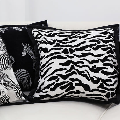 SOGA 2X 45cm Black and White Luxury Cushion Light Mottled Texture Decorative Square Pillow Living Room LUZ-FrenchCushion288X2