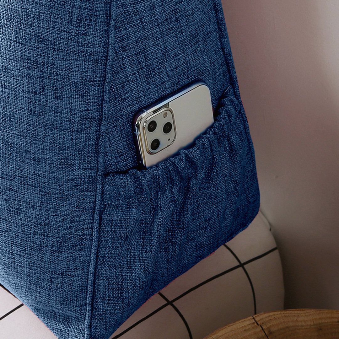 SOGA 180cm Blue Triangular Wedge Bed Pillow Headboard Backrest Bedside Tatami Cushion Home Decor • LUZ-Pillow4114