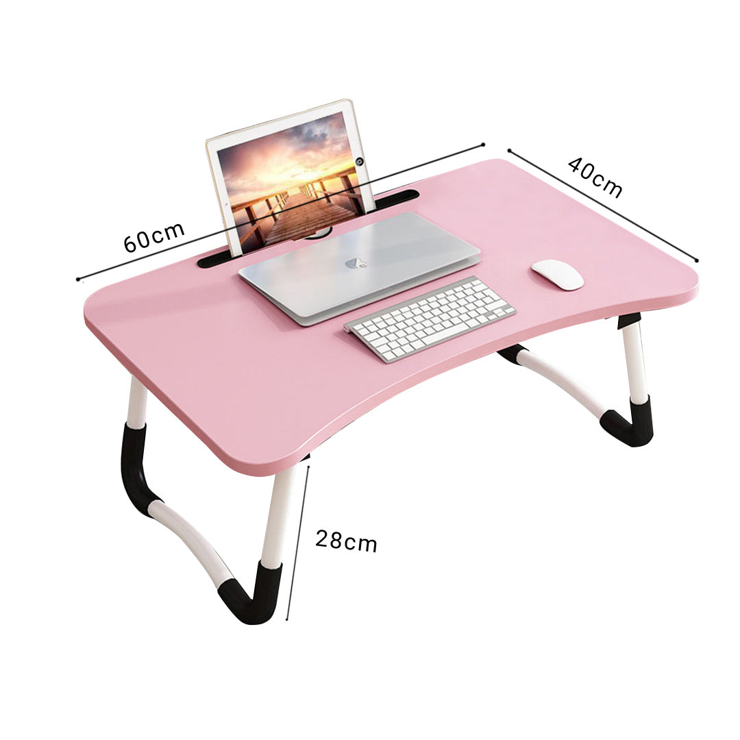 SOGA 2X Pink Portable Bed Table Adjustable Foldable Bed Sofa Study Table Laptop Mini Desk with Notebook Stand Card Slot Holder Home Decor • LUZ-BedTableG44X2