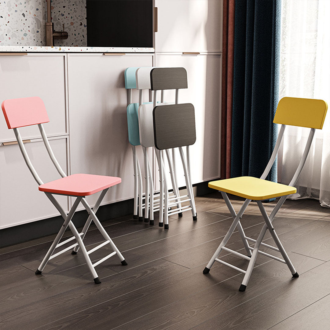SOGA Black Foldable Chair Space Saving Lightweight Portable Stylish Seat Home Decor Set of 2 • LUZ-ChairAS711