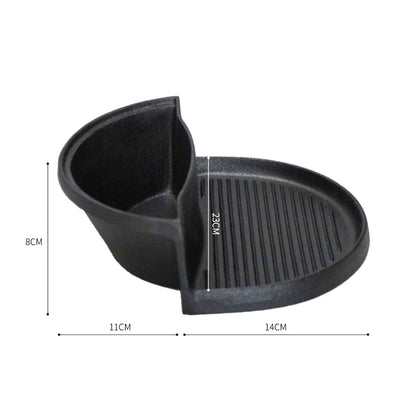 SOGA 2 in 1 Cast Iron Ribbed Fry Pan Skillet Griddle BBQ and Steamboat Hot Pot • LUZ-ZPaiB3