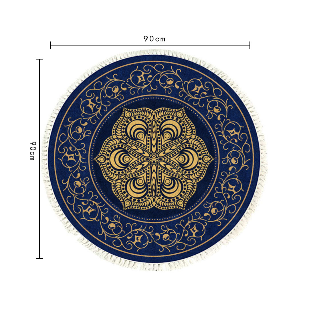 SOGA 90cm Area Rug Turquoise and Grey Abstract Art Painting Teal Anti-slip Doormat, Home Decor • LUZ-CarpetYH29