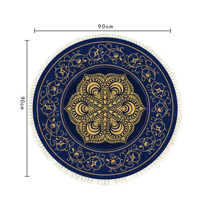 SOGA 90cm Area Rug Turquoise and Grey Abstract Art Painting Teal Anti-slip Doormat, Home Decor • LUZ-CarpetYH29