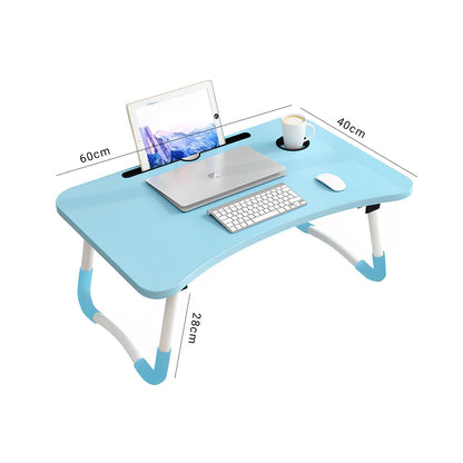 SOGA Blue Portable Bed Table Adjustable Foldable Bed Sofa Study Table Laptop Mini Desk with Notebook Stand Cup Slot Home Decor • LUZ-BedTableH303