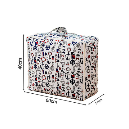 SOGA 2X Nautical Icons Large Storage Luggage Bag Double Zipper Foldable Travel Organiser Essentials • LUZ-SBox205X2