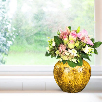 SOGA 21x22cm Yellow Small Ceramic Flower Vase Elegant Living Room Home Decor • LUZ-Vase804