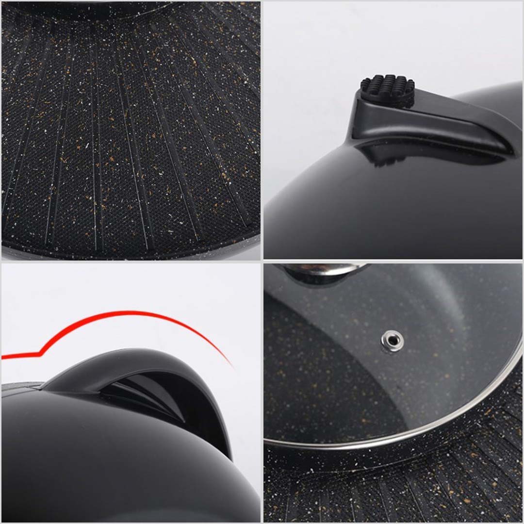 SOGA 2 in 1 Electric Stone Coated Teppanyaki Grill Plate Steamboat Hotpot 3-5 Person • LUZ-SteamboatHotPotandGrillRound