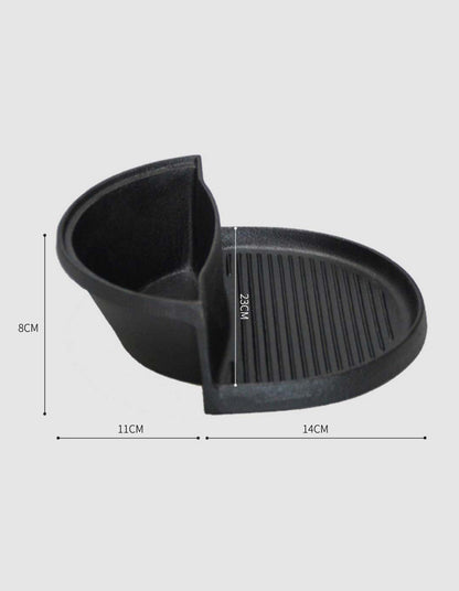 SOGA 2X 2 in 1 Cast Iron Ribbed Fry Pan Skillet Griddle BBQ and Steamboat Hot Pot • LUZ-ZPaiB3X2