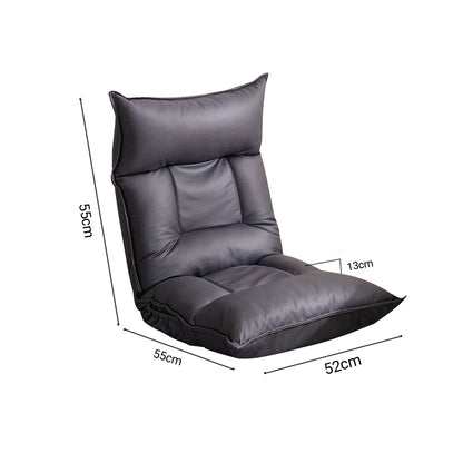 SOGA 2X Grey Lounge Recliner Lazy Sofa Bed Tatami Cushion Collapsible Backrest Seat Home Office Decor • LUZ-LoungeC3809X2
