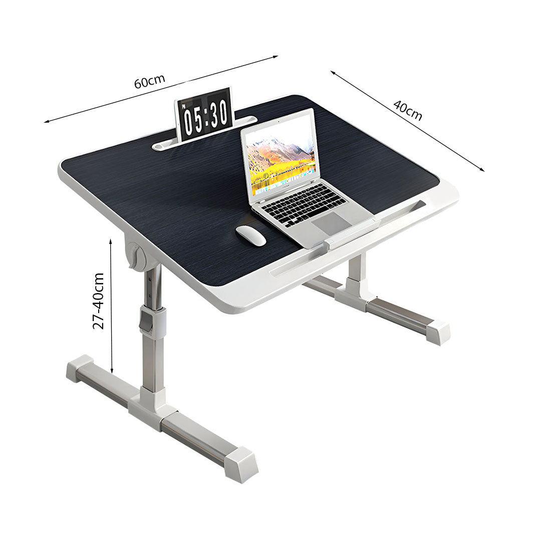SOGA 60X40cm Black Small Laptop Bed Portable Foldable Study Table Adjustable • LUZ-BedTableA8
