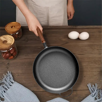SOGA 2X 29cm Round Cast Iron Frying Pan Skillet Steak Sizzle Platter with Helper Handle • LUZ-ZPaiC5X2