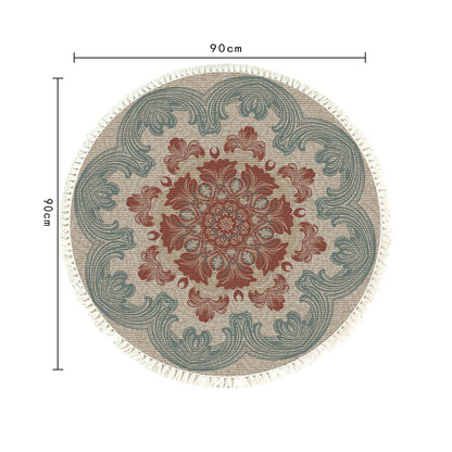 SOGA 2X 90cm Mandala Round Rug Boho Design Hippie Area Rug Anti-slip Doormat, Home Decor • LUZ-CarpetYH58X2