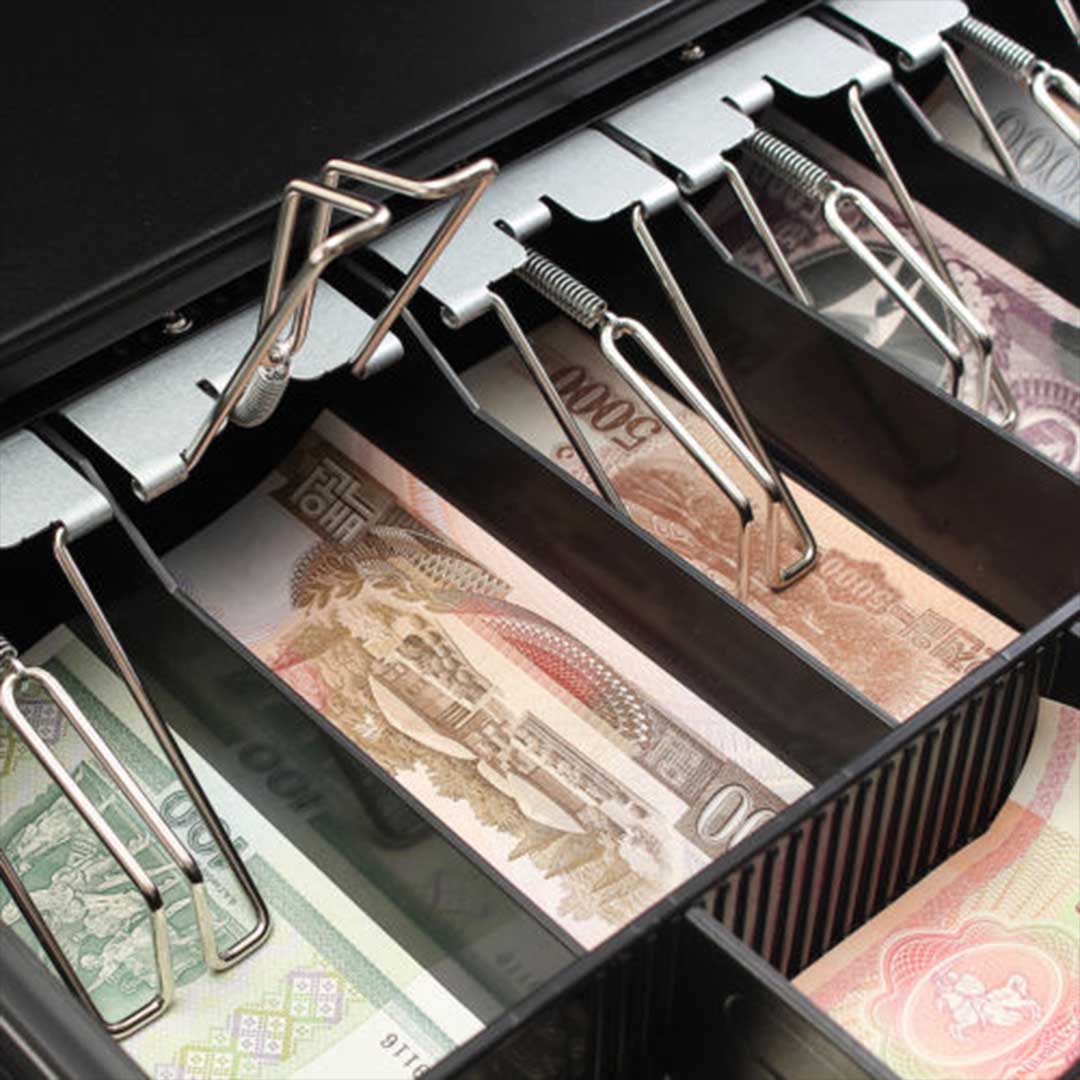 SOGA 4 Bills 8 Coins Cash Tray With Lockable Lid Heavy Duty Spare Cash Tray Black • LUZ-CashDrawerWithLid