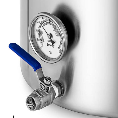 SOGA Stainless Steel 33L No Lid Brewery Pot With Beer Valve 35*35cm • LUZ-BreweryPotSS2787-JPOT