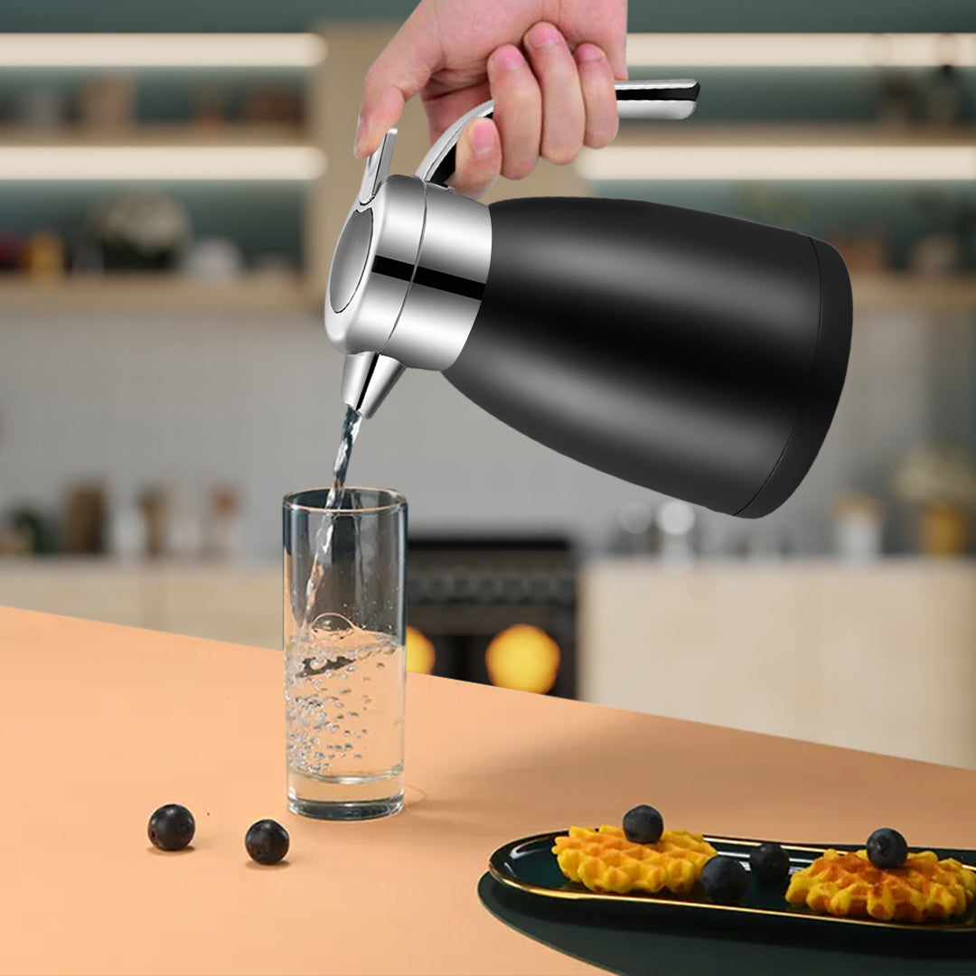 SOGA 1.8L Stainless Steel Insulated Vacuum Flask Water Bottle Black • LUZ-WaterJug18BLK