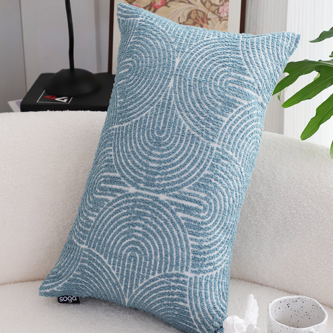 SOGA 35cm Blue Throw Pillow Geometric Indoor and Outdoor Corded for Home Decor • LUZ-FrenchCushion320