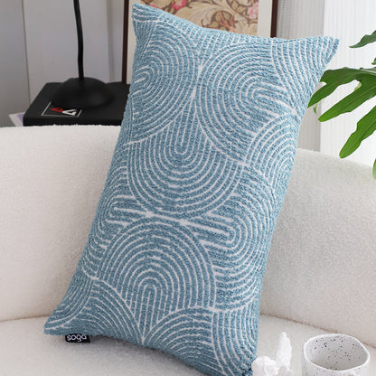 SOGA 35cm Blue Throw Pillow Geometric Indoor and Outdoor Corded for Home Decor • LUZ-FrenchCushion320