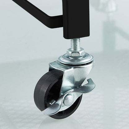 SOGA 3 Tier Steel Black Foldable Kitchen Cart Multi-Functional Shelves Portable Storage Organizer with Wheels • LUZ-KitchenXY011