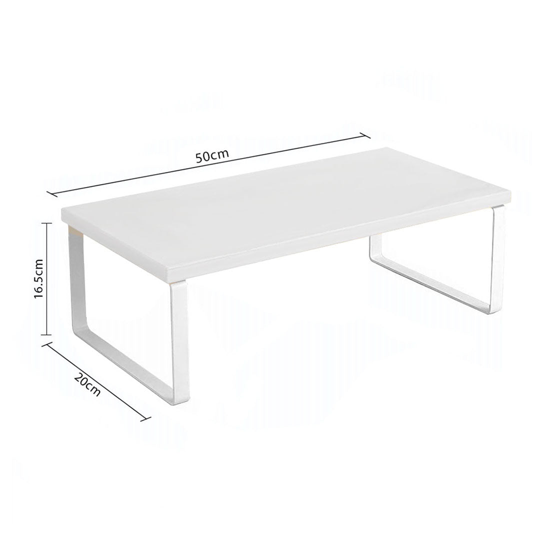 SOGA 2X 50cm White Computer Monitor Elevated Stand Desktop Support Station Rack • LUZ-Level005X2